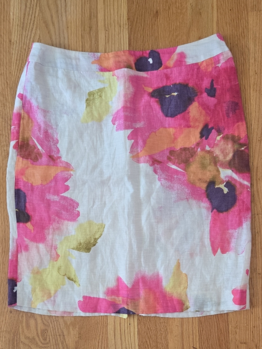 LOFT Floral Pink and White Skirt